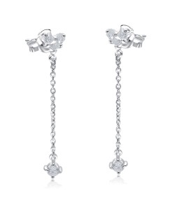 Charming CZ Stone With Chain Drop Earring Stud STS-5550